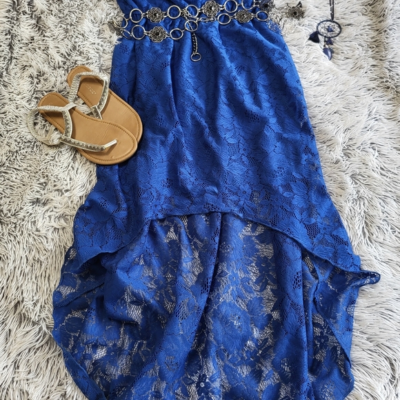 Strapless High Low Lace Sundress - Picture 3 of 8